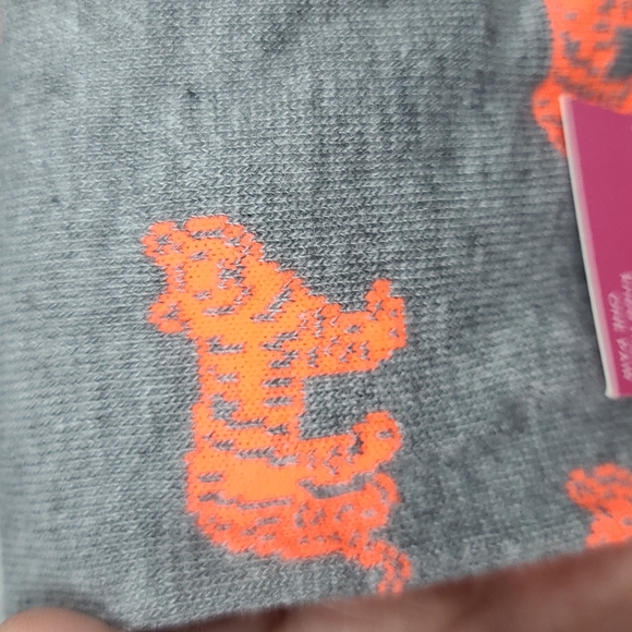 Knee high socks lion tiger neon orange grey - Picture 2 of 3